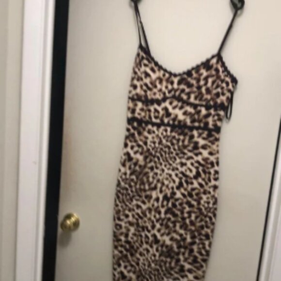 Leopard Print Spaghetti Strap Dress - Picture 1 of 3